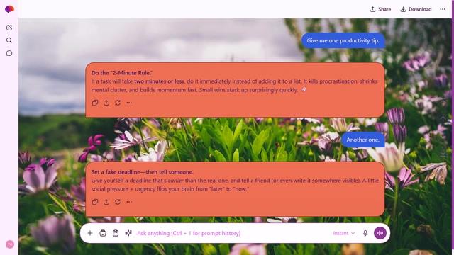 Tonal Haze is a light fuchsia ChatGPT theme with an image background.