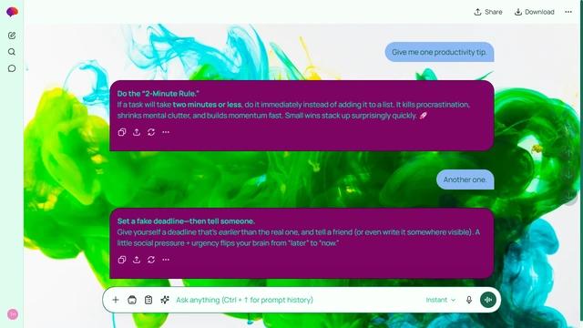 Washed Fiber is a light emerald ChatGPT theme with an image background.