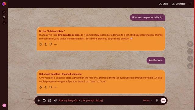 Washed Whorl is a dark red ChatGPT theme with an image background.