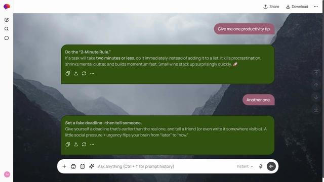 Wild Cloud is a light zinc ChatGPT theme with an image background.