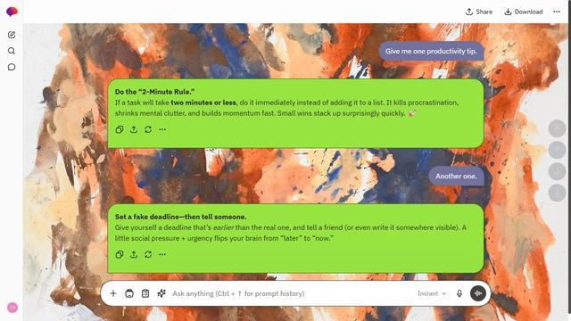 Windswept Bay is a light stone ChatGPT theme with an image background.