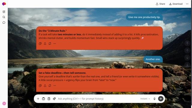 Windswept Curl is a light zinc ChatGPT theme with an image background.