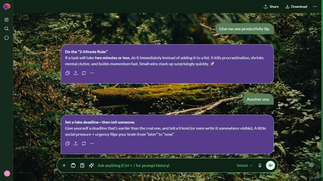 Woven District is a dark green ChatGPT theme with an image background.
