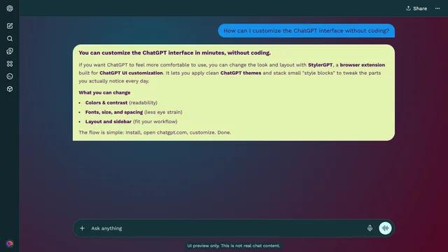 Comet Flare theme preview