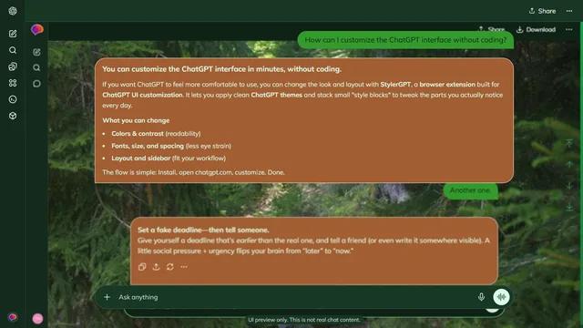 Glowing Curl theme preview