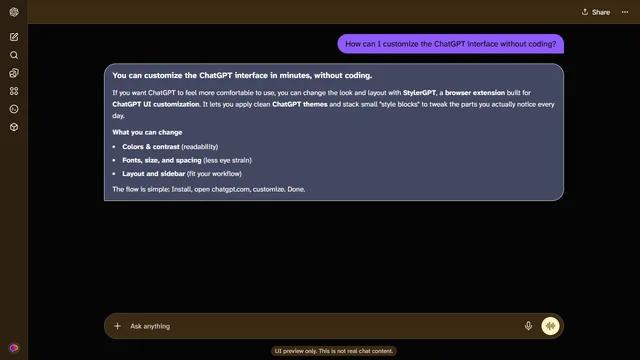 Low Vision Night theme preview