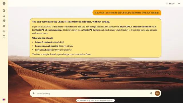 Silent Desert theme preview
