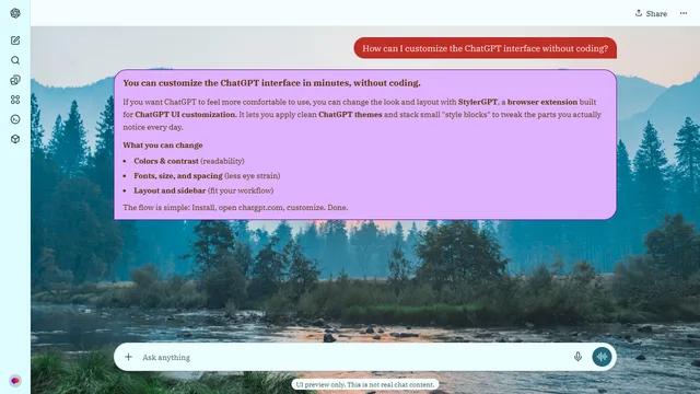 Sunlit River theme preview