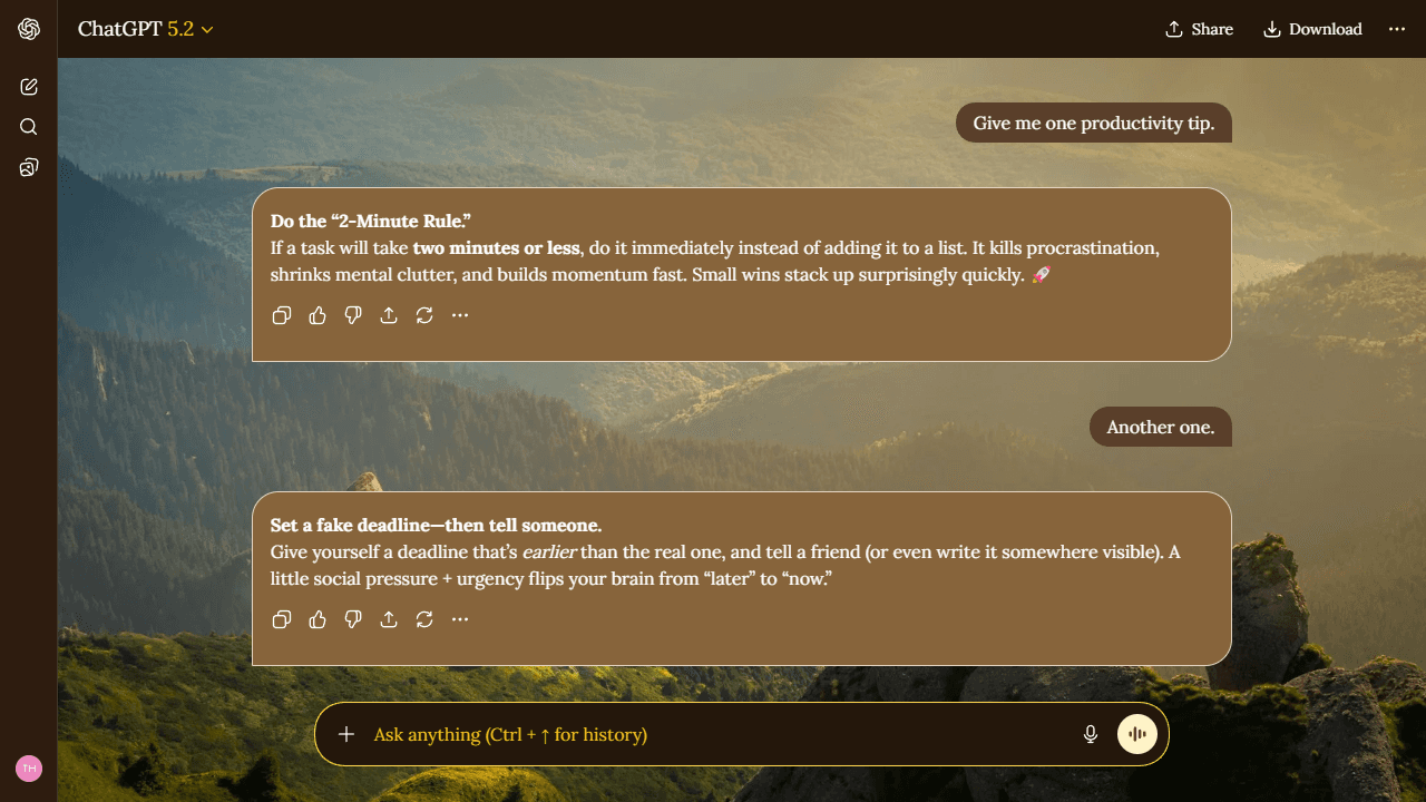 Calm Glade theme preview