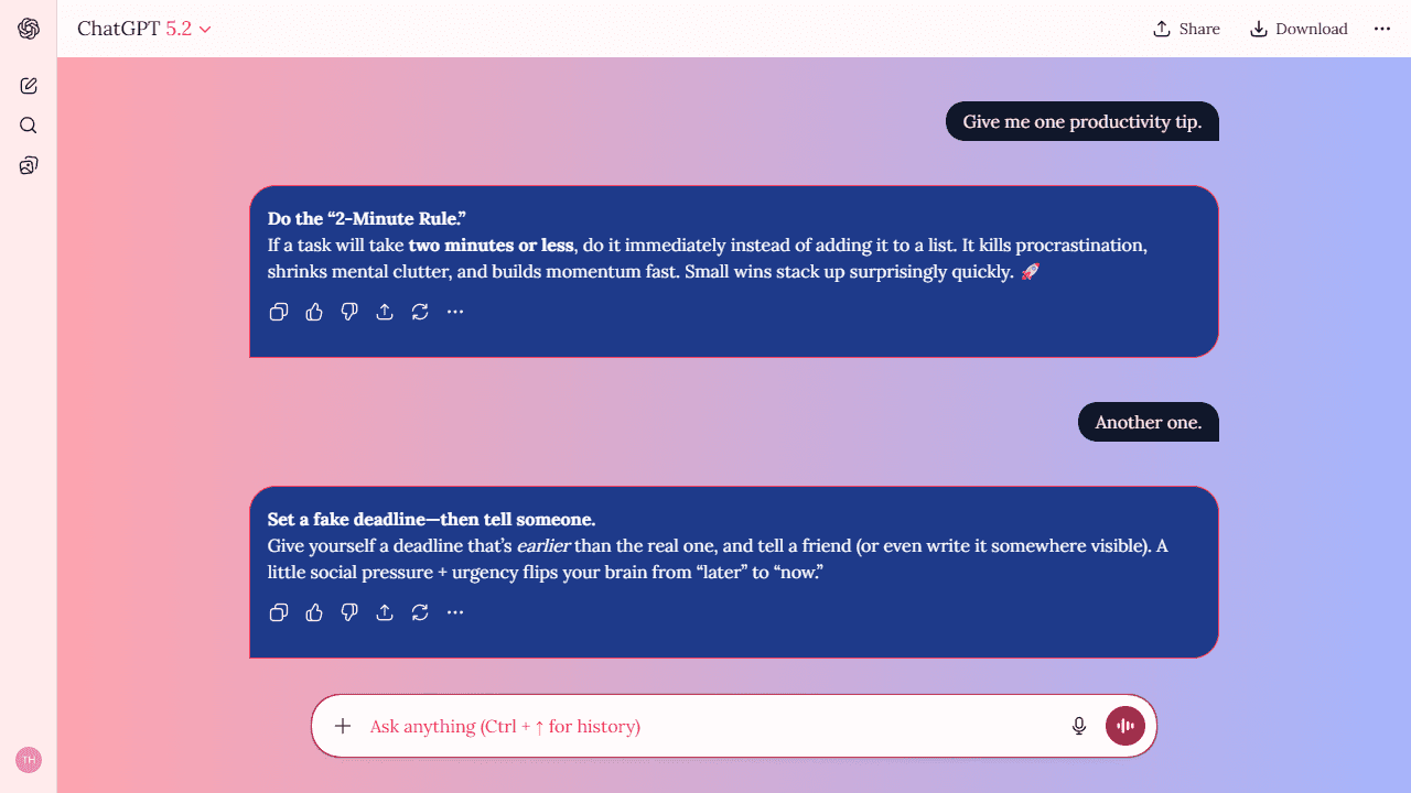 Glimmer Run theme preview