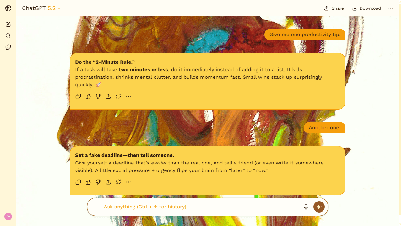Glowing Canvas theme preview