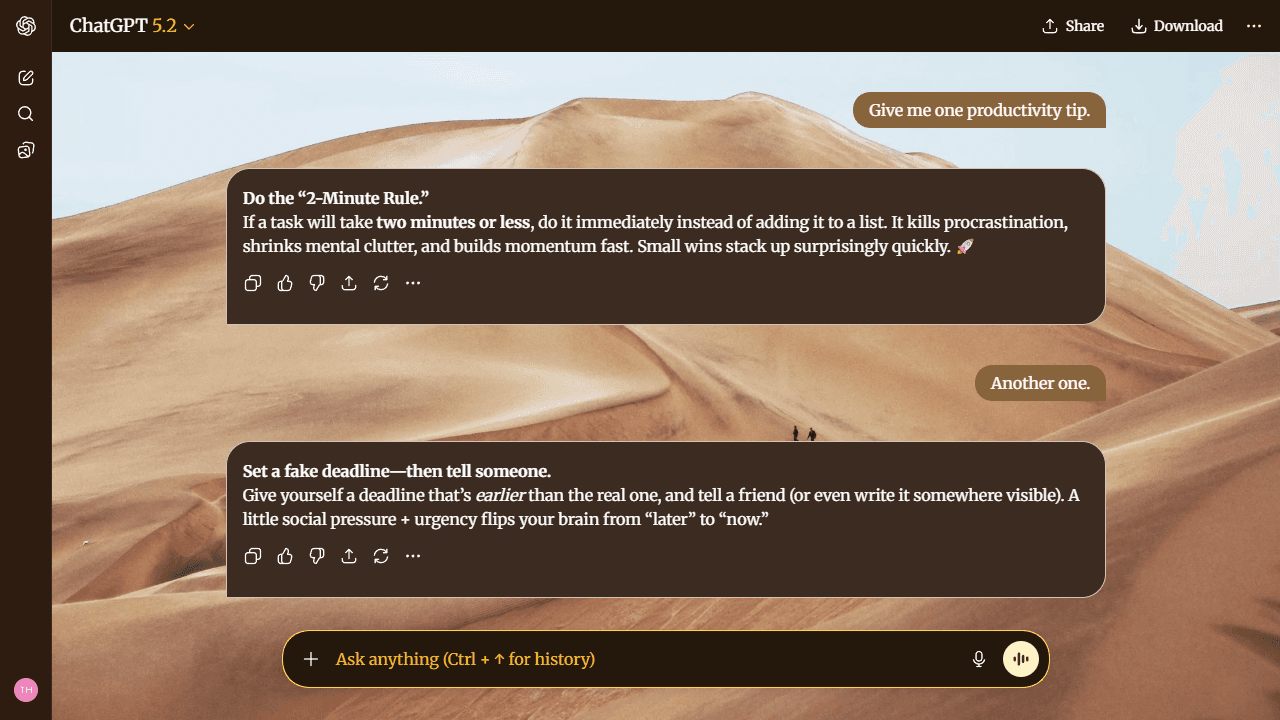 Hidden Desert theme preview