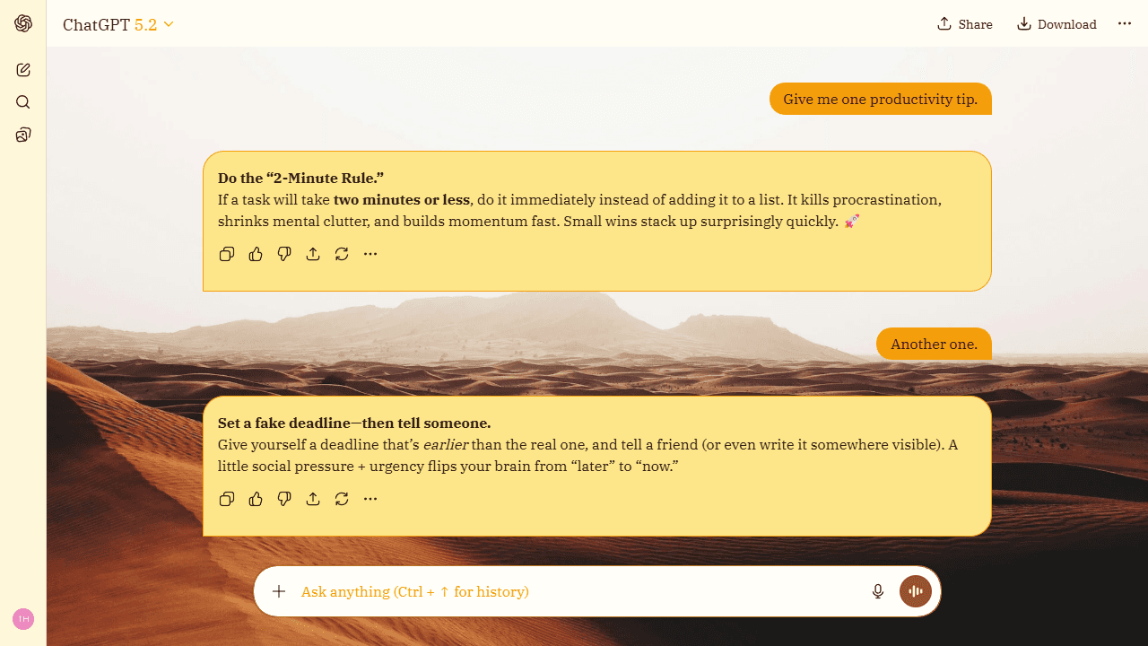 Silent Desert theme preview