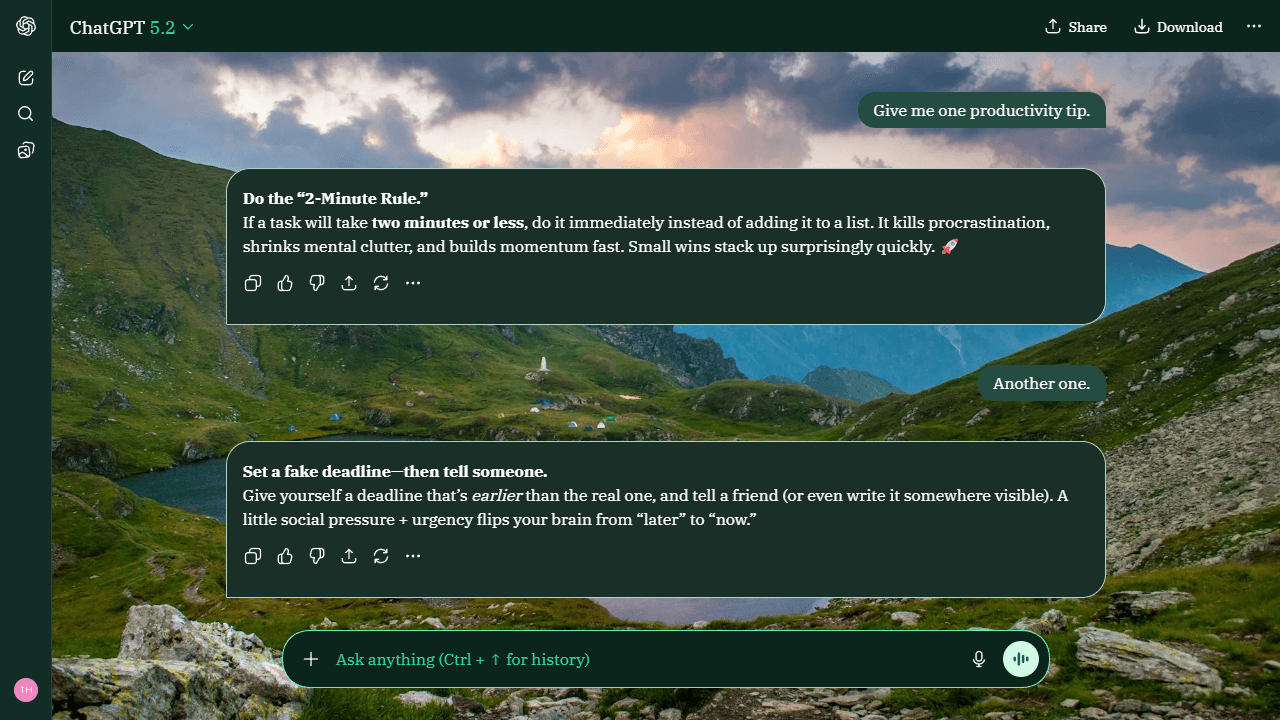 Stormy Mountain theme preview