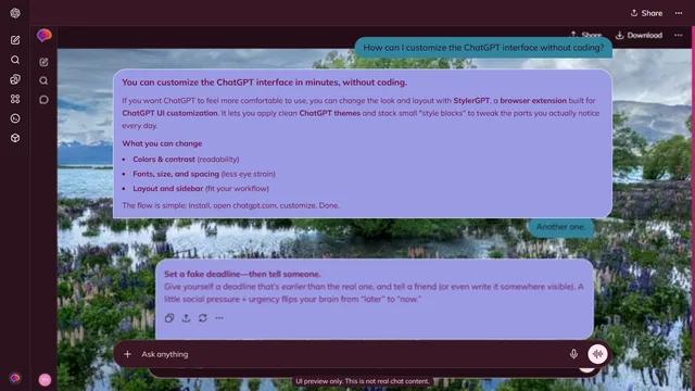 Misty Trace theme preview