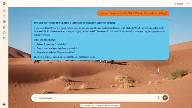 Sunlit Wadi theme preview