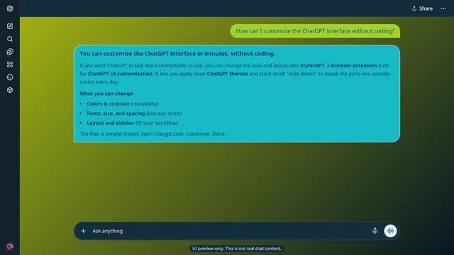 Woven Glade theme preview
