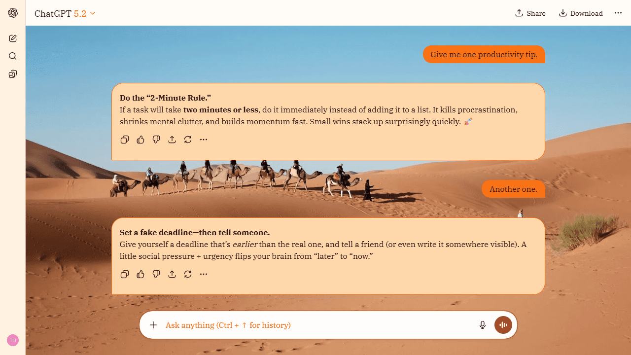 Sunlit Wadi theme preview