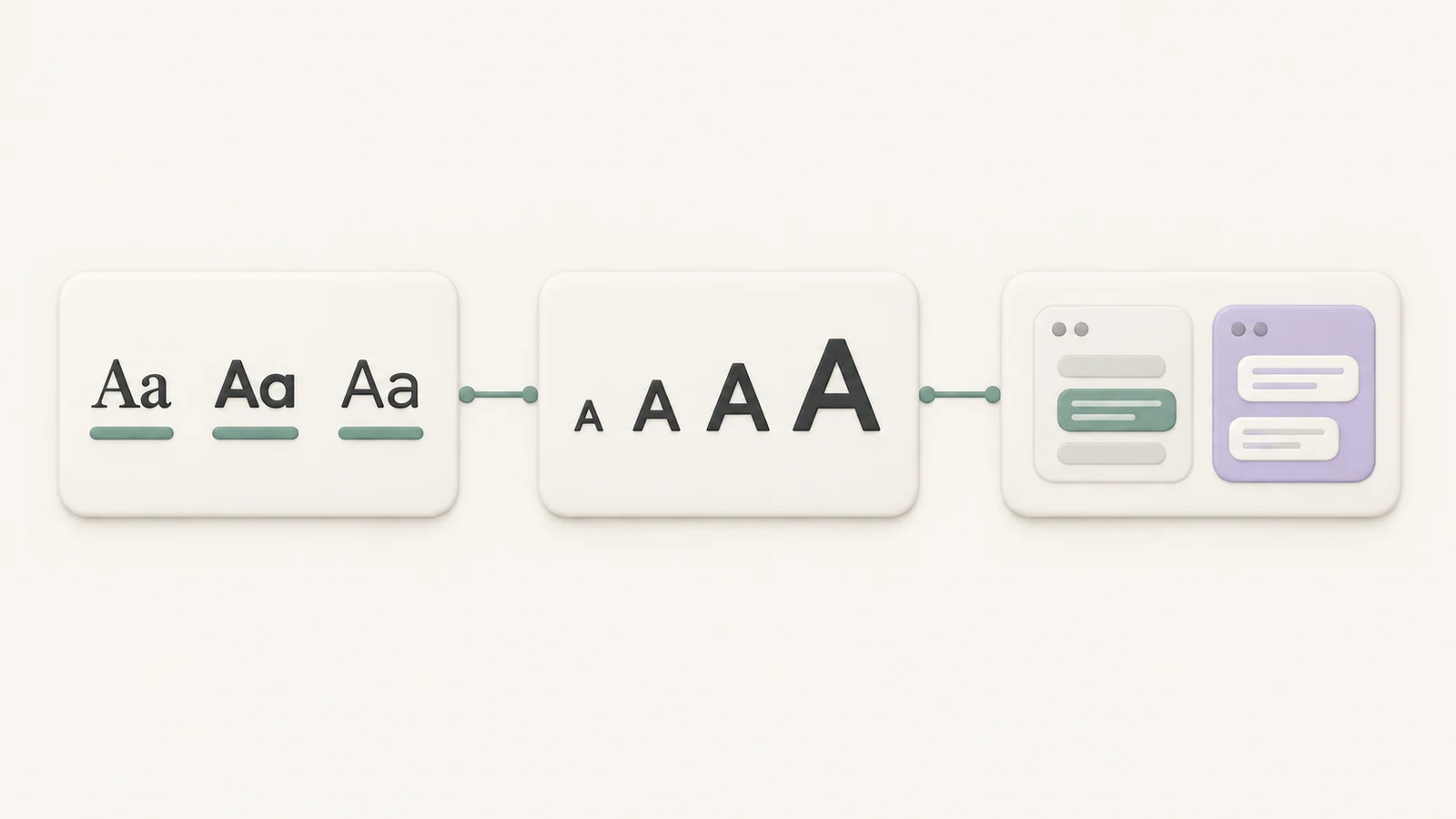 Illustration of font-family choices, four text-size presets, and typography applied to chat messages or the full interface